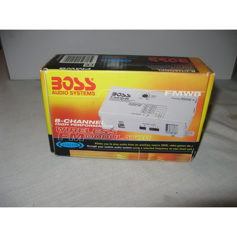 Wireless FM Modulator High Performance Boss Audio FMW8  8-Channel NEW OPEN BOX